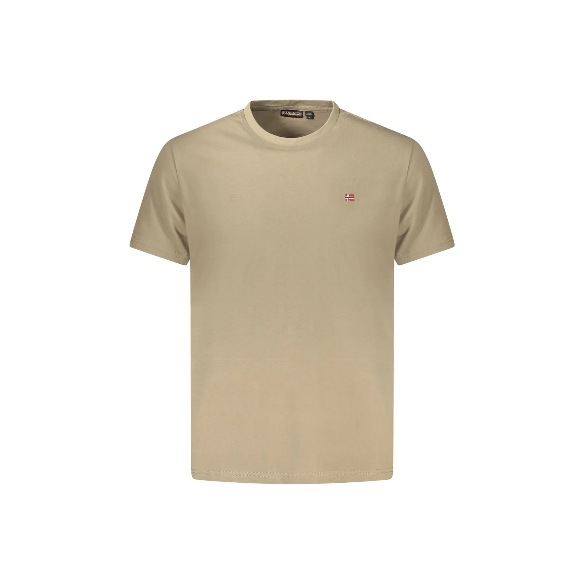 Napapijri T-Shirt Uomo Maniche Corte Girocollo Cotone Responsabile Logo Marrone - foto prodotto